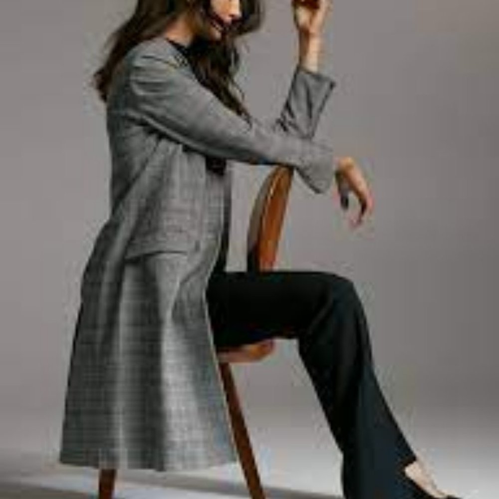 Aritzia Babaton Trent long plaid blazer coat NWOT